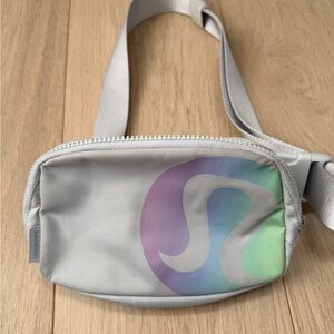 lululemon athletica Gray Crossbody Bag with Multicolor Logo